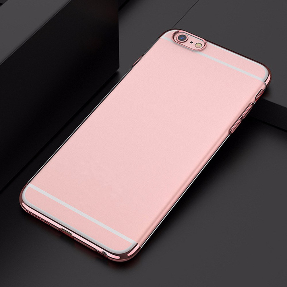 

iPhone 6 Plus/6S Plus Plating Transparent Phone Case Protective Cover - Rose Gold