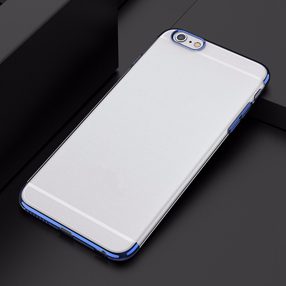 

iPhone 8 Plating Transparent Phone Case Protective Cover - Blue