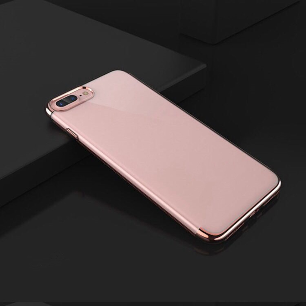 

iPhone 8 Plus Plating Transparent Phone Case Protective Cover - Rose Gold