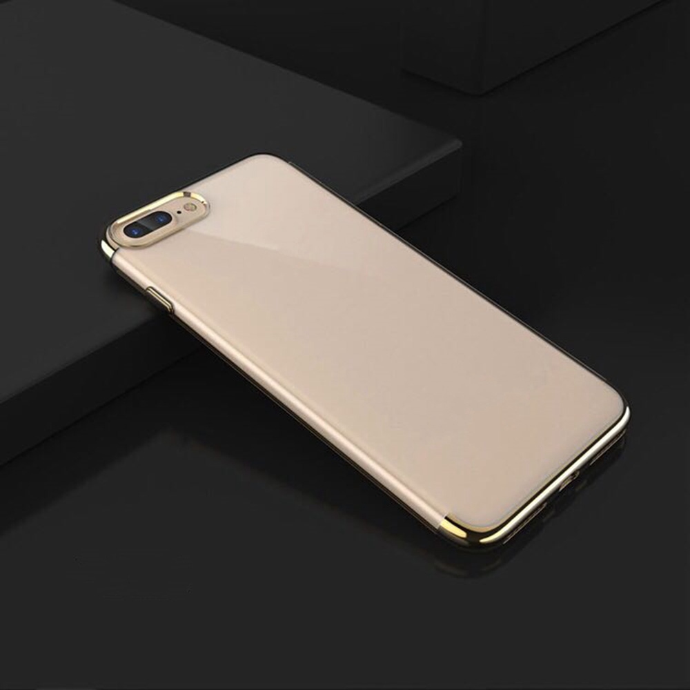

iPhone 8 Plus Plating Transparent Phone Case Protective Cover - Gold