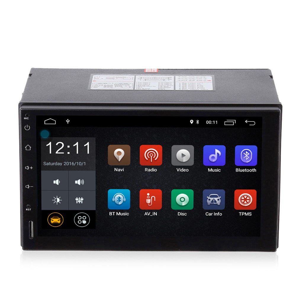 

RM-CT0009L 7.0 Inch Car Player Car Radio GPS Bluetooth WiFi Connection Android 8.0 - Black