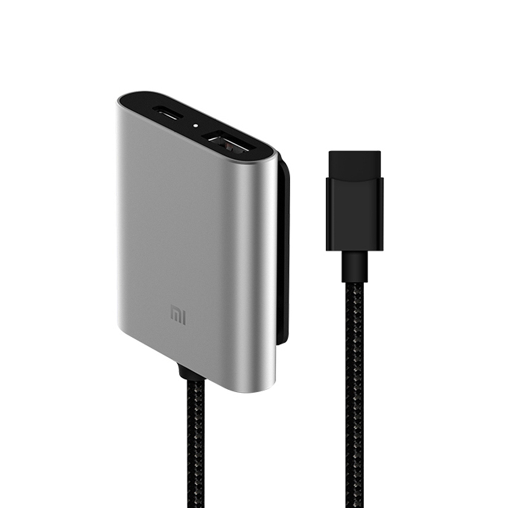 

Original Xiaomi Clip-On Car Charger Expansion Device USB-A / USB-C Dual Ports Intelligent Temperature Control - Silver