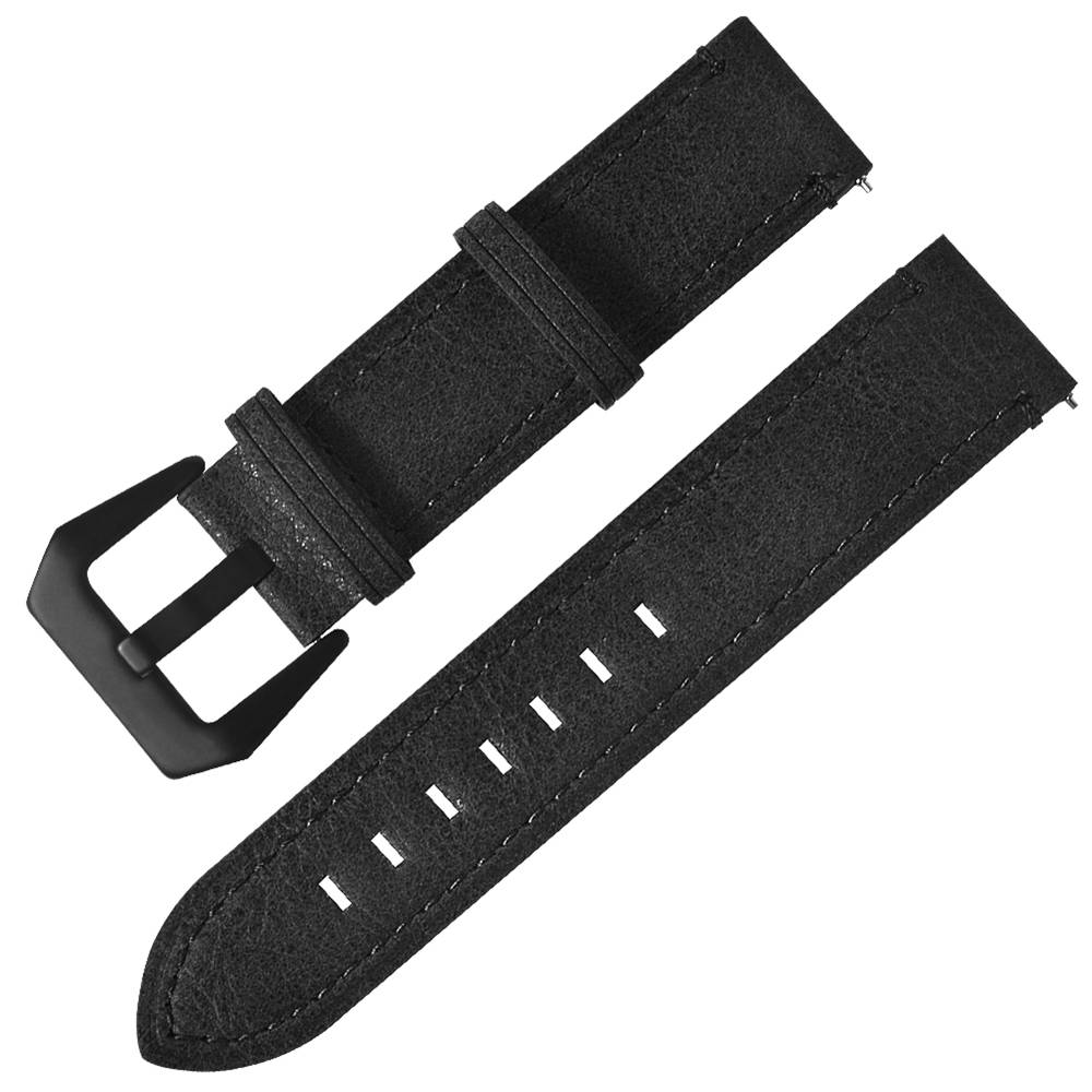 

Replacement Strap Genuine Leather Watch Bracelet Band 20mm For Xiaomi Huami Amazfit Bip - Black