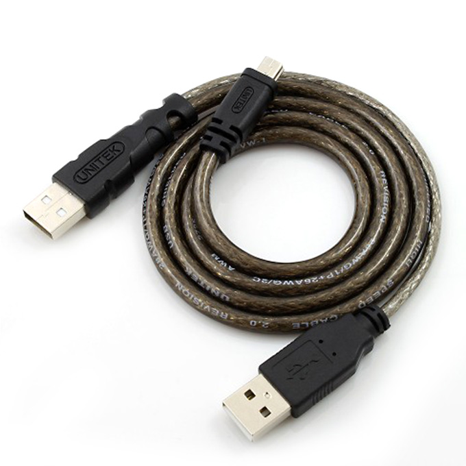 

Unitek Y-C436 USB 2.0 Male To Mini USB Male Data Cable For Mobile HDD - Grey + Black