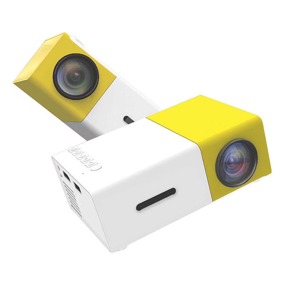 

YG-300 Mini Pocket LCD Projector 400~600 Lumens 320*240 Pixels Multimedia 1080P HD LED with HDMI USB TF AV - Yellow