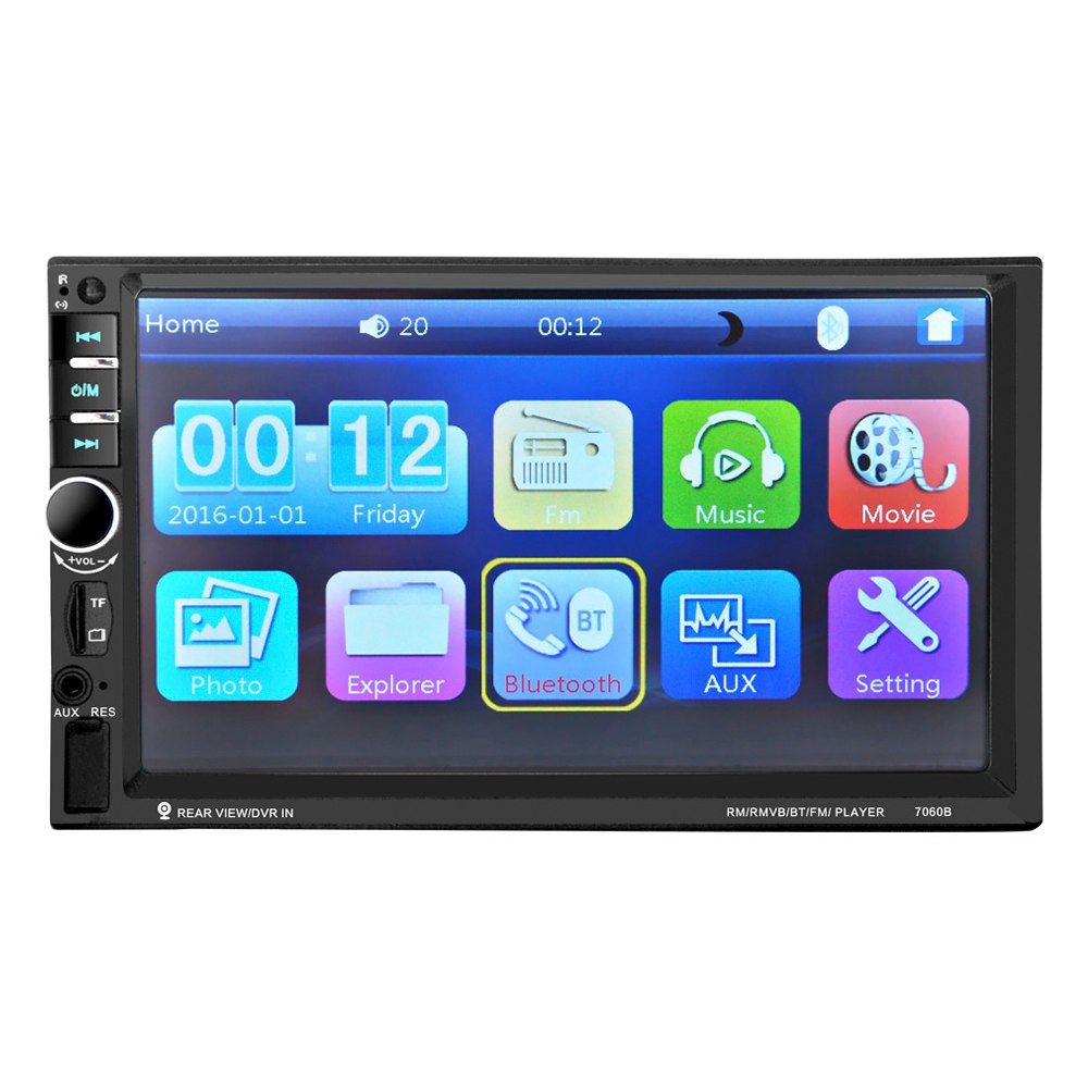 

7060 7 Inch Digital TFT Touch Screen Car Multimedia Player Audio Stereo MP5 Player 1080P Video Format FM function - Black