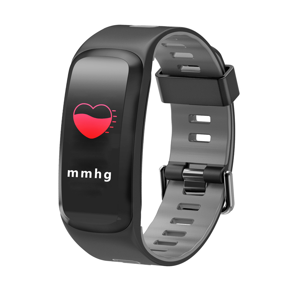 

No.1 F4 Pro Smart Bracelet 0.96" OLED Touch Screen Blood Pressure Blood Oxygen Dynamic Heart Rate Monitor IP68 Water Resistant - Gray