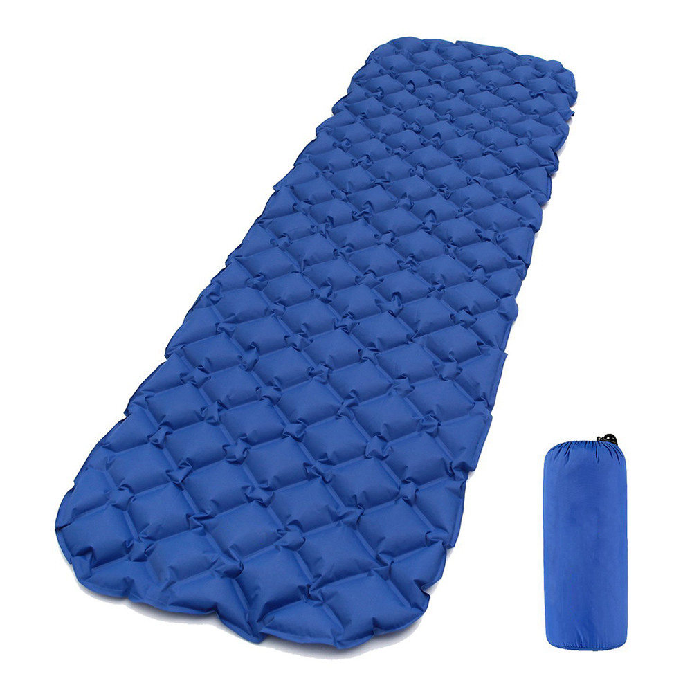 

Portable Outdoor Sleeping Pad Ultralight Compact Air Pad Inflatable Lightweight Mat For Camping Backpacking - Blue