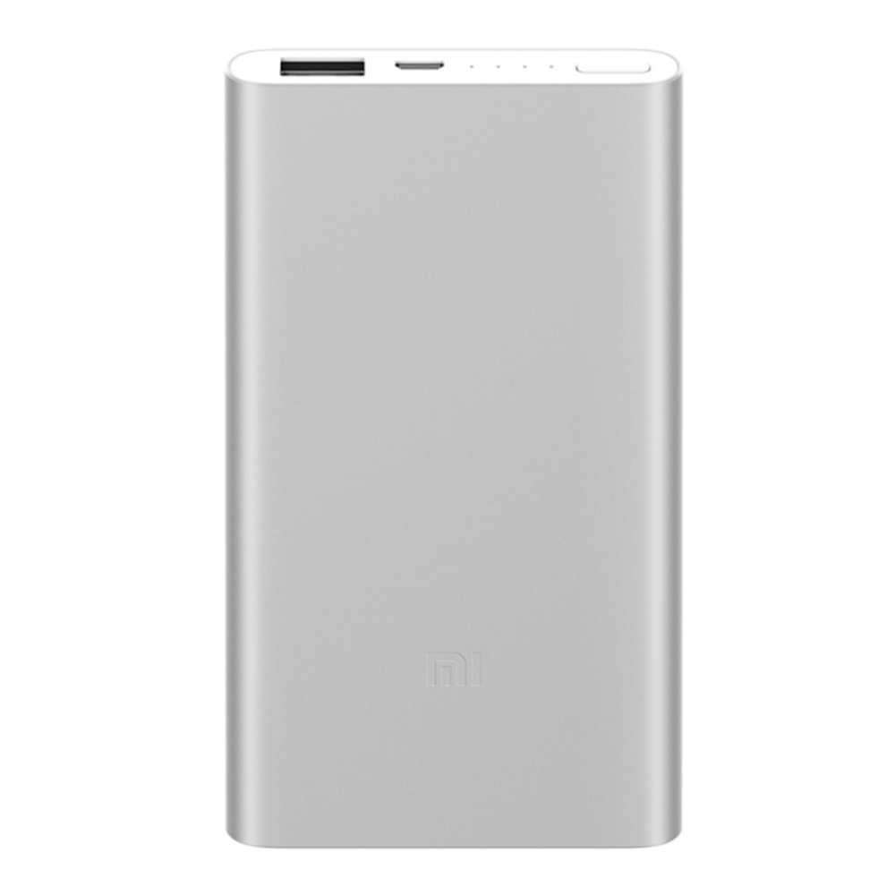 

Xiaomi Power Bank 2 5000mAh Lithium Polymer Battery Aluminum Alloy Metal Casing Lightweight and Portable - Silver