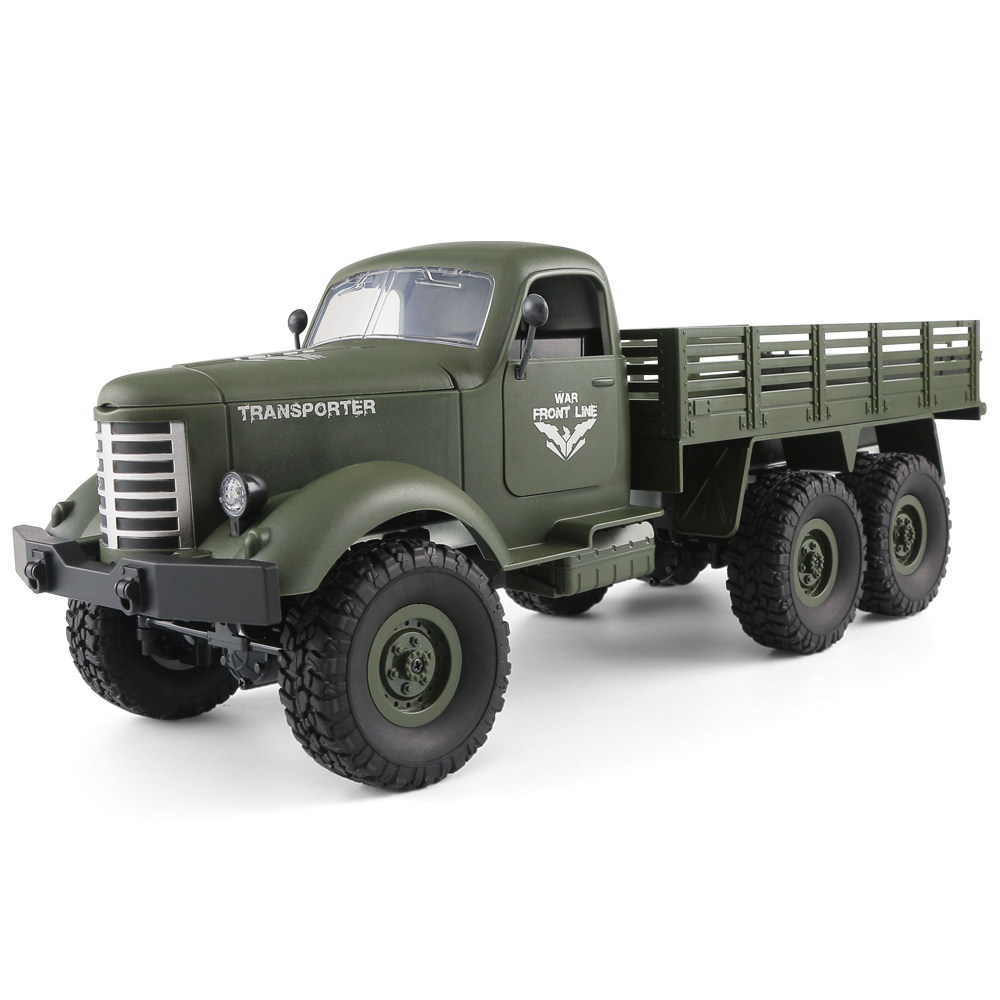 

JJRC Q60 Transporter RC Car 2.4G 1:16 6WD Brushed Off-road Military Truck RTR - Army Green