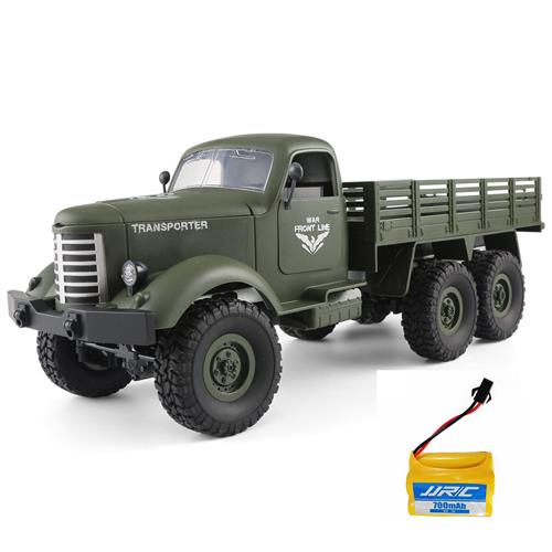 

JJRC Q60 Transporter RC Car 2.4G 1:16 6WD Brushed Off-road Military Truck RTR Army Green + Extra Battery