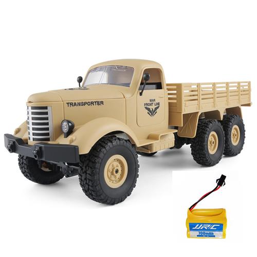 

JJRC Q60 Transporter RC Car 2.4G 1:16 6WD Brushed Off-road Military Truck RTR Khaki + Extra Battery
