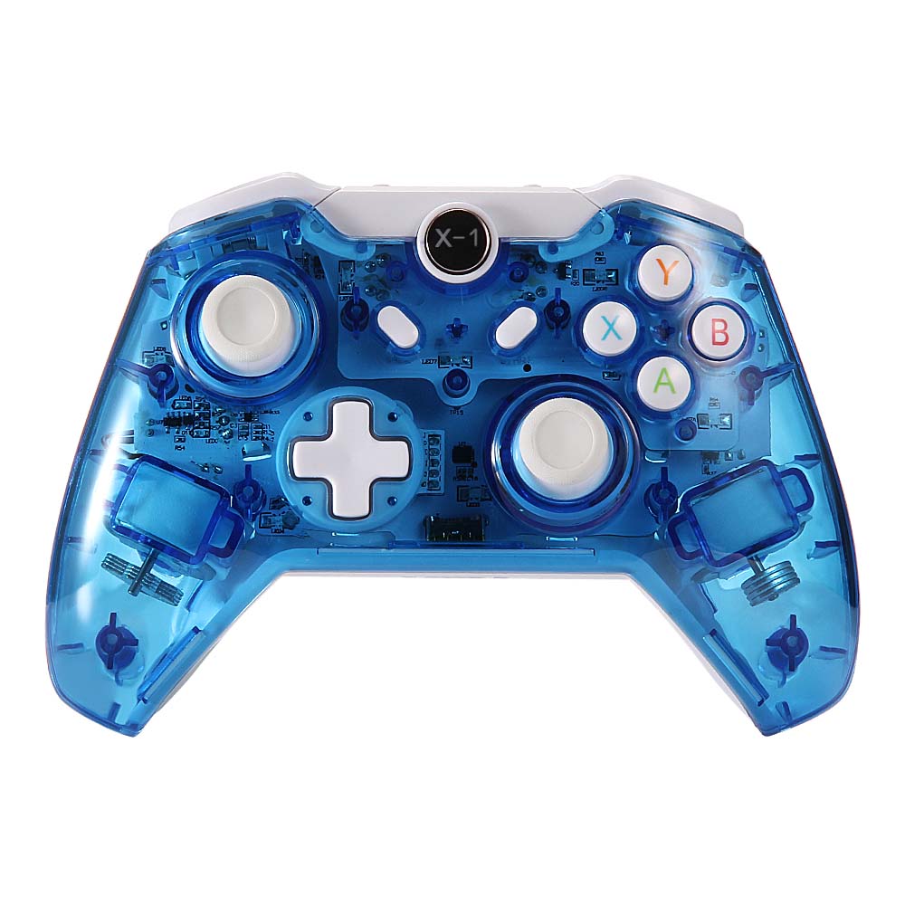 

JRH-8151 X-1 Wireless Game Controller with Vibration Gamepad Support Xbox One/PC - Transparent Blue