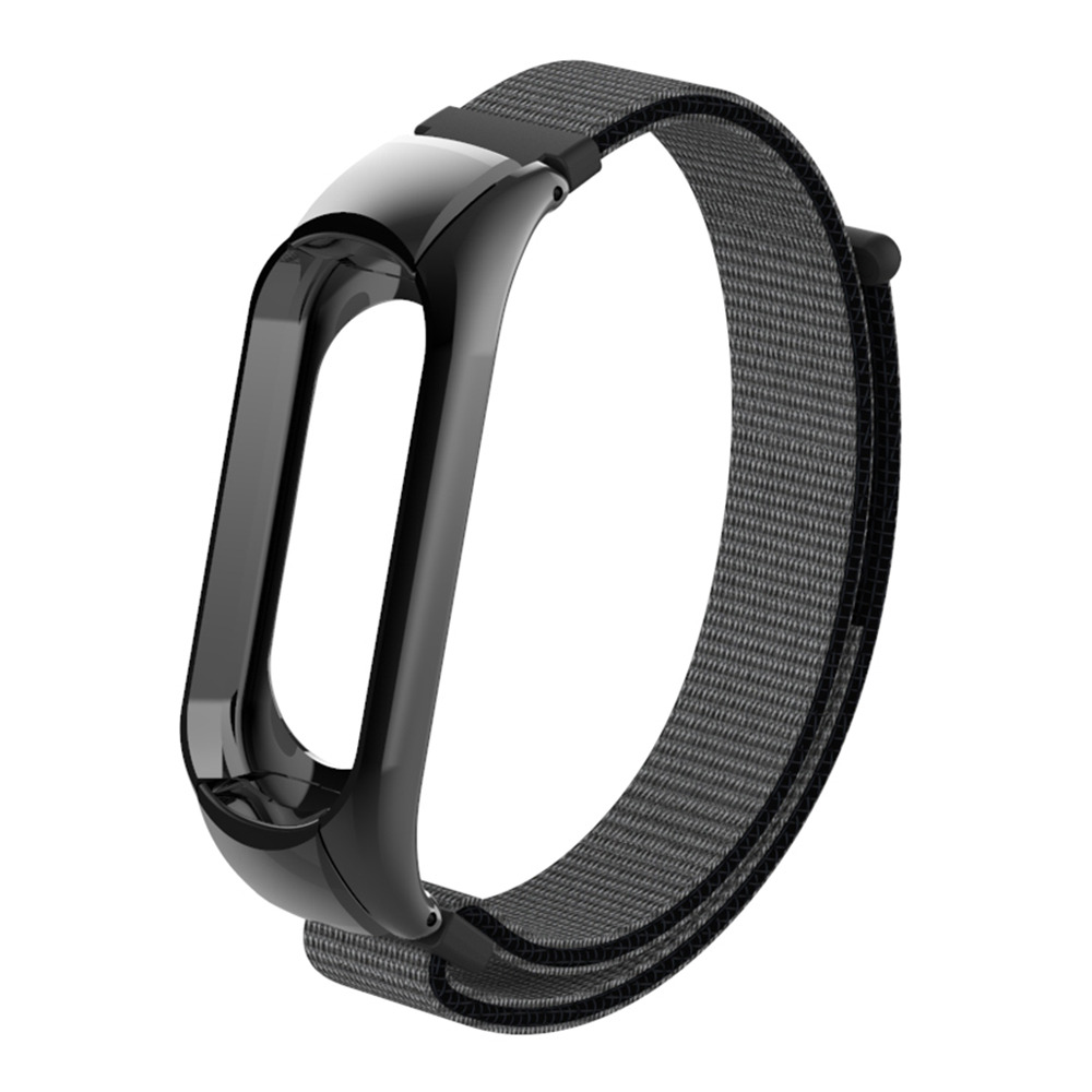 

Replaceable Canvas Wrist Strap For Xiaomi Mi Band 3 Smart Bracelet - Gray Black