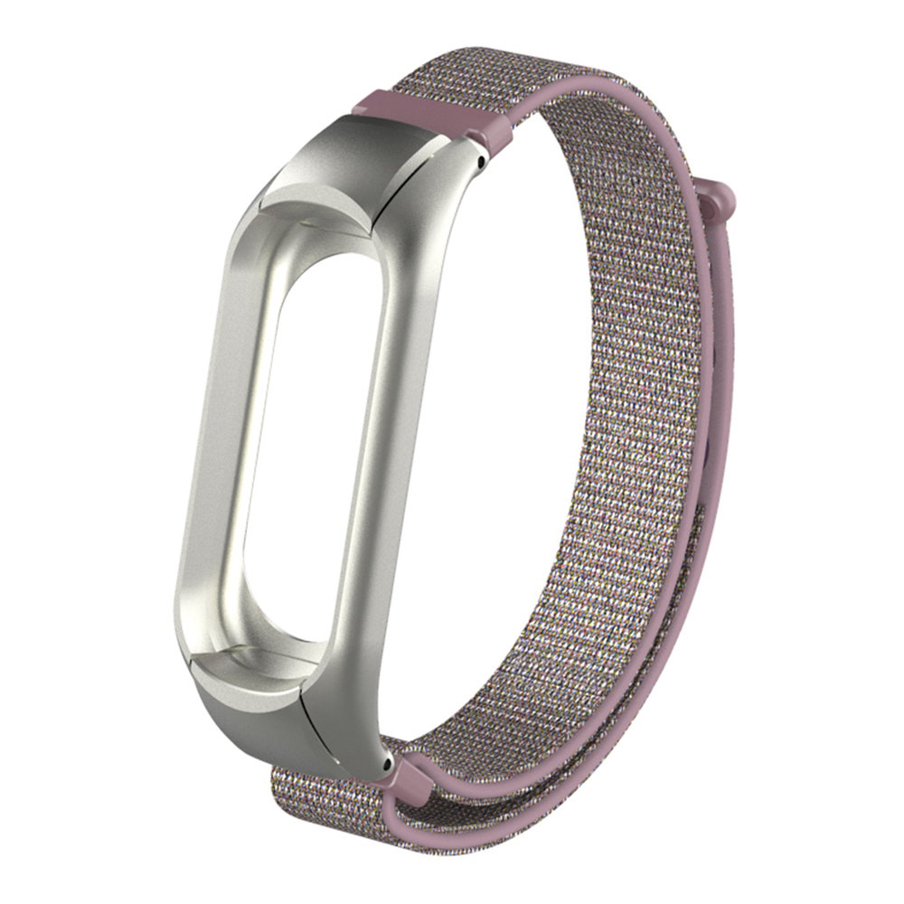 

Replaceable Canvas Wrist Strap For Xiaomi Mi Band 3 Smart Bracelet - Pink