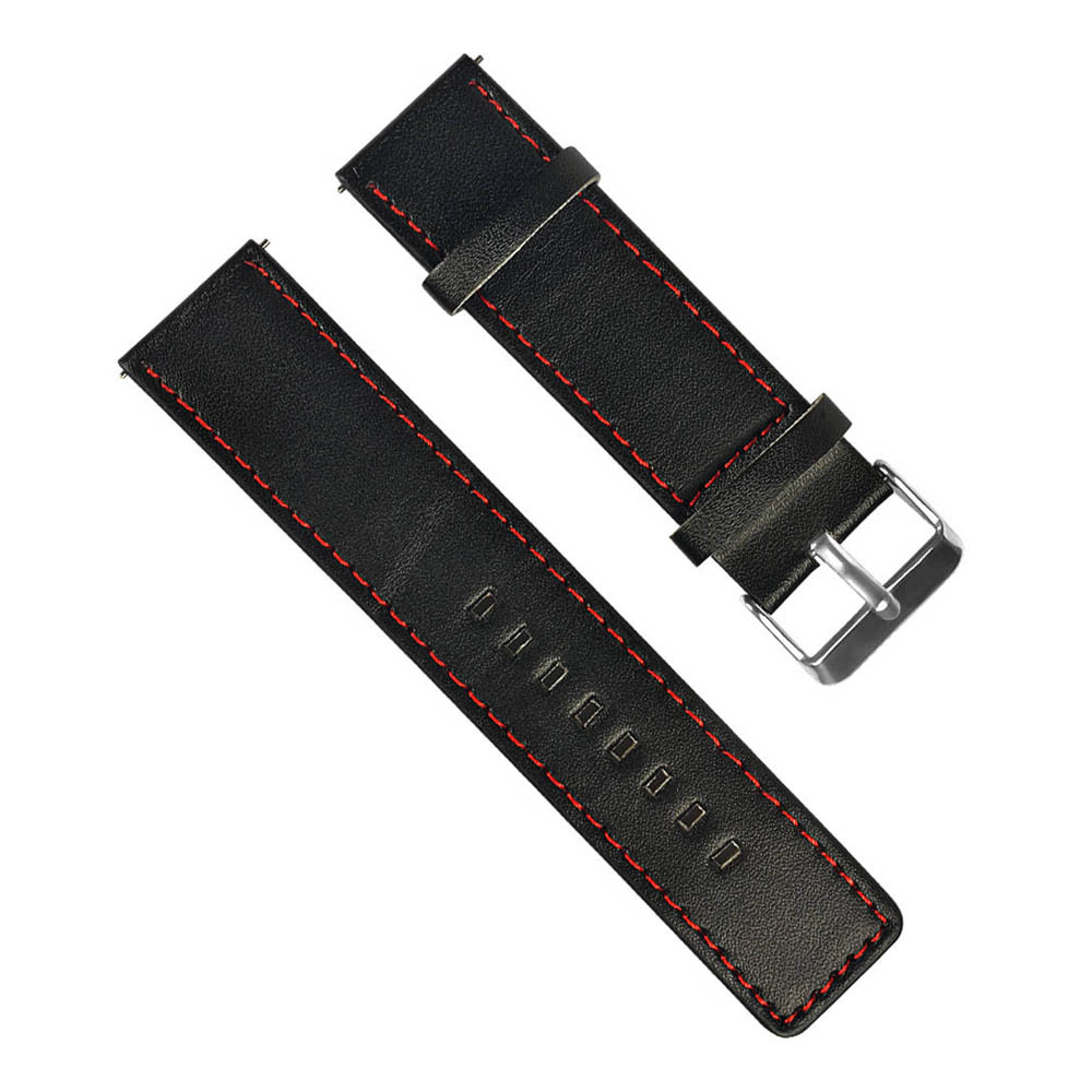 

Universal 22mm Replaceable PU Leather Watch Bracelet Strap Band For Huami Amazfit Stratos 2/2S Pace - Black + Red