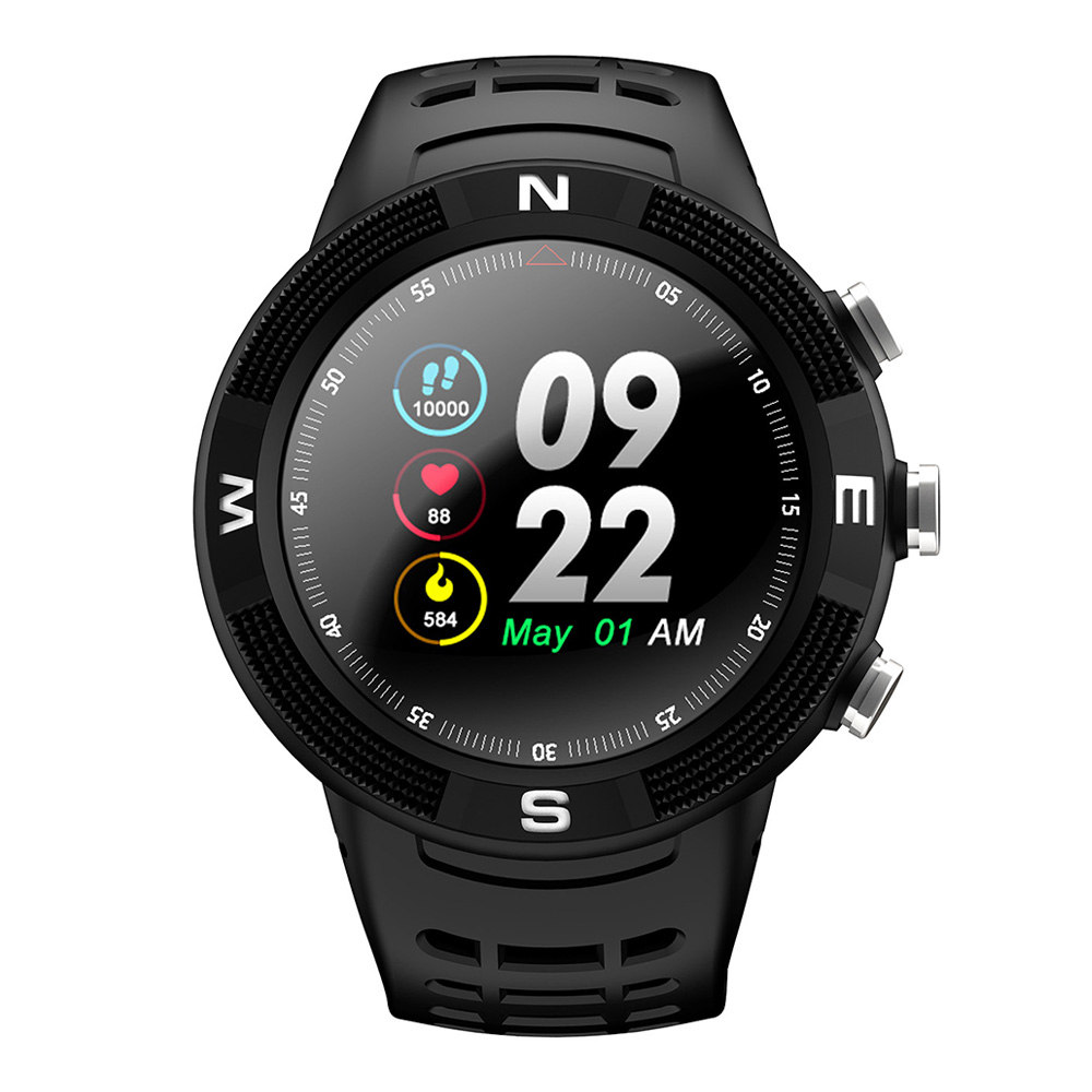 

NO.1 F18 Sports Smartwatch 1.3 Inch TFT Touch Screen Bluetooth 4.2 IP68 Built-in GPS Heart Rate Monitor Call Message Reminder - Black
