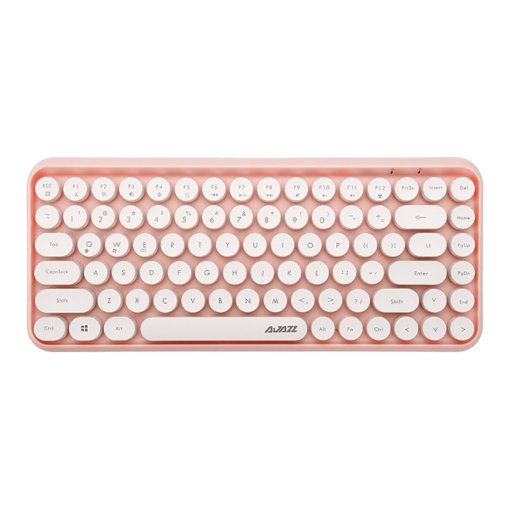 

Ajazz 308i Bluetooth 3.0 Wireless Keyboard 84 Classic Round Keys Support Windows/iOS/Android And Other Common Systems - Pink
