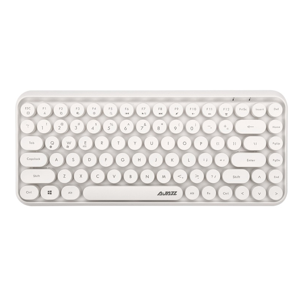 

Ajazz 308i Bluetooth 3.0 Wireless Keyboard 84 Classic Round Keys Support Windows/iOS/Android And Other Common Systems - White