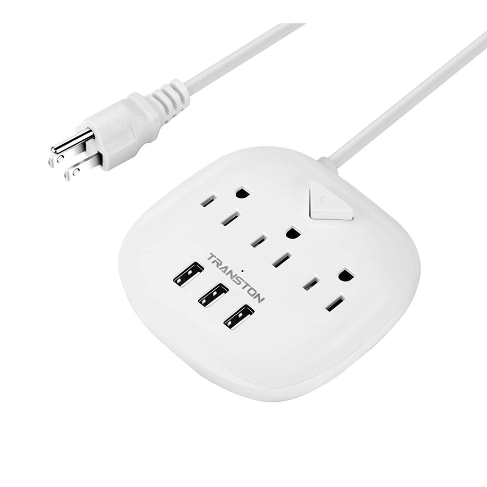 

TRANSTON Power Strip with 3 USB and 3 Outlet - White(US Plug