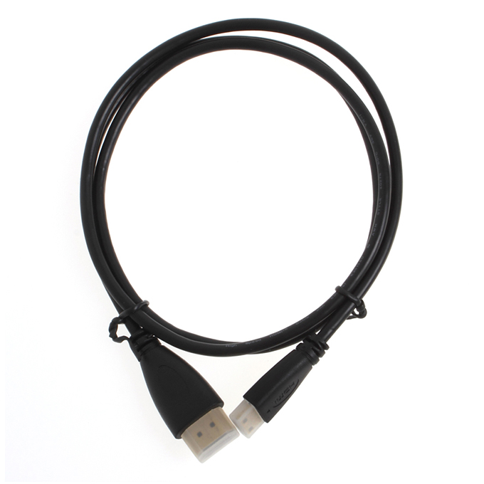 

1.8M Mini HDMI to HDMI cables 1.3 & 1.4 Version with Gold Plated Connector - Black