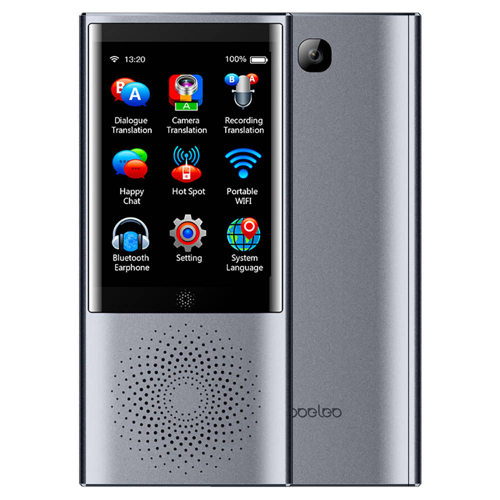 

Boeleo W1 AI Translator 45 Languages Touch Control 2.4G + 5G WiFi BT4.0 4G SIM 1300 Pixel - Platinum