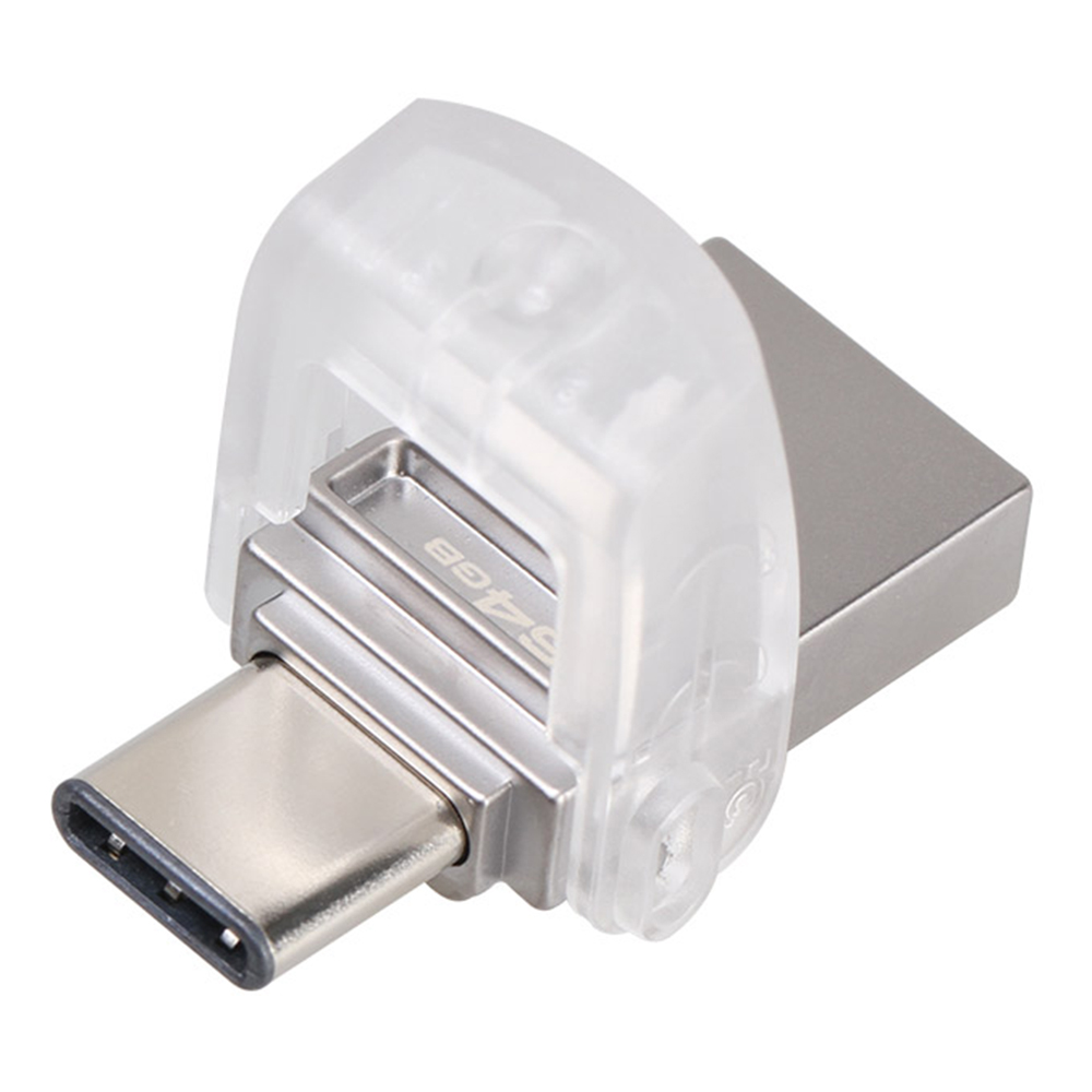 

Kingston DTDUO3C 64GB USB Flash Drive Data Traveler MicroDuo 3C USB3.1 To Type-C Read Speed 100MB/s - Silver