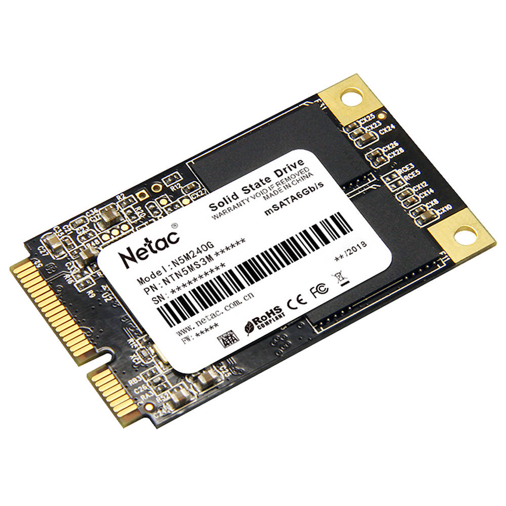 

Netac N5M 240GB mSATA 6Gb/s Interface SSD Internal Solid State Drive Reading Speed 500MB/s - Black