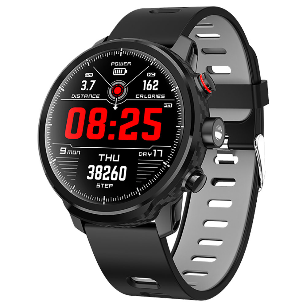 

Makibes L5 Smart Watch 1.3 Inch Touch Screen Heart Rate Sleep Monitor IP68 Waterproof Multi-sports Modes - Black
