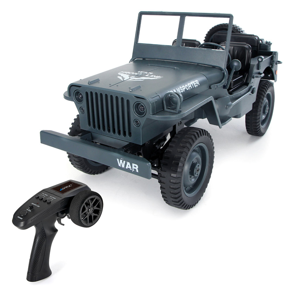 

JJRC Q65 Transporter-6 2.4G 1:10 4WD Convertible Jeep Off-road RC Car Military Truck RTR - Navy Blue