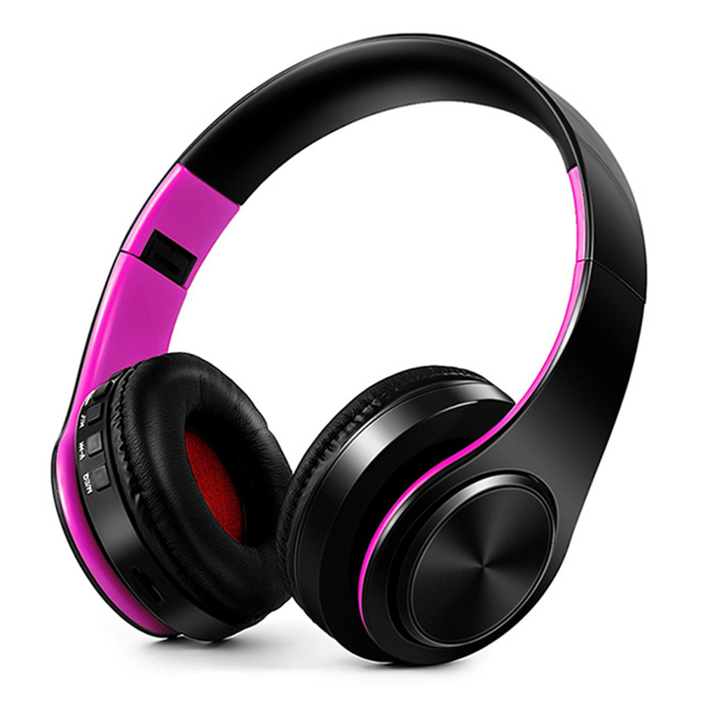 

M3 Foldable Wireless Bluetooth Headphones Stereo Sound Support TF Card FM - Black + Pink