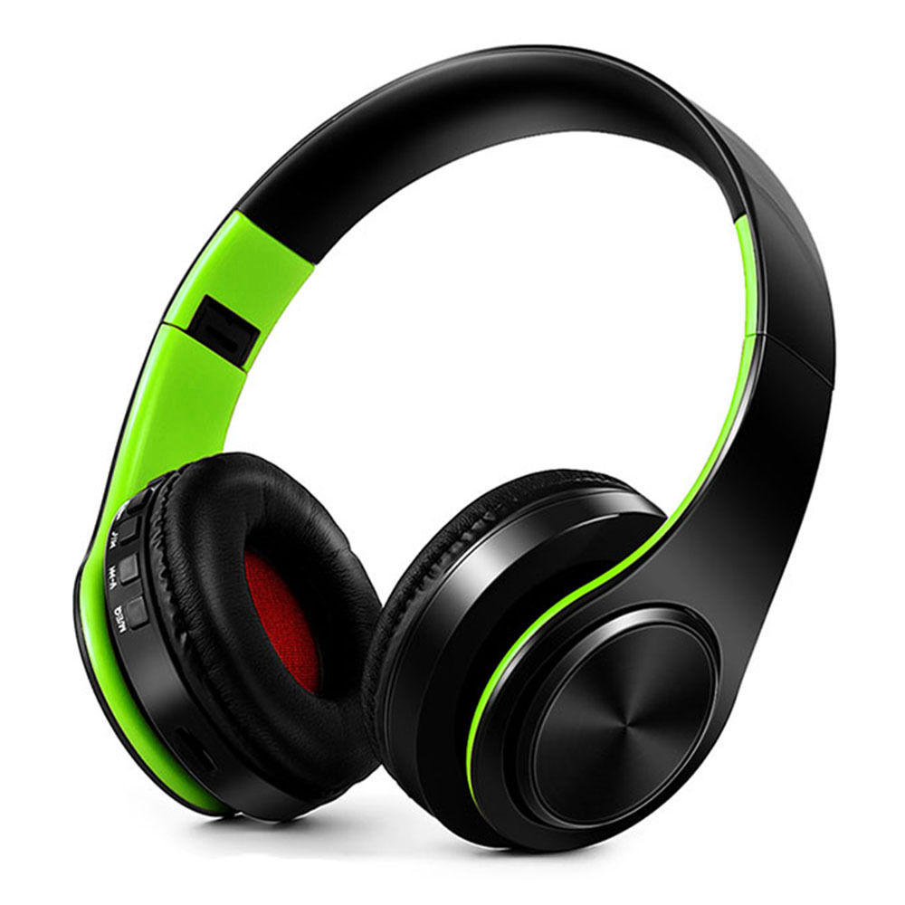 

M3 Foldable Wireless Bluetooth Headphones Stereo Sound Support TF Card FM - Green + Black