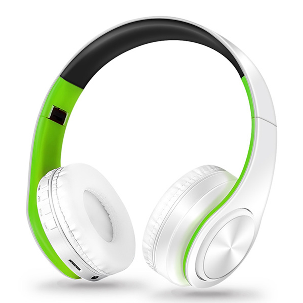 

M3 Foldable Wireless Bluetooth Headphones Stereo Sound Support TF Card FM - Green + White
