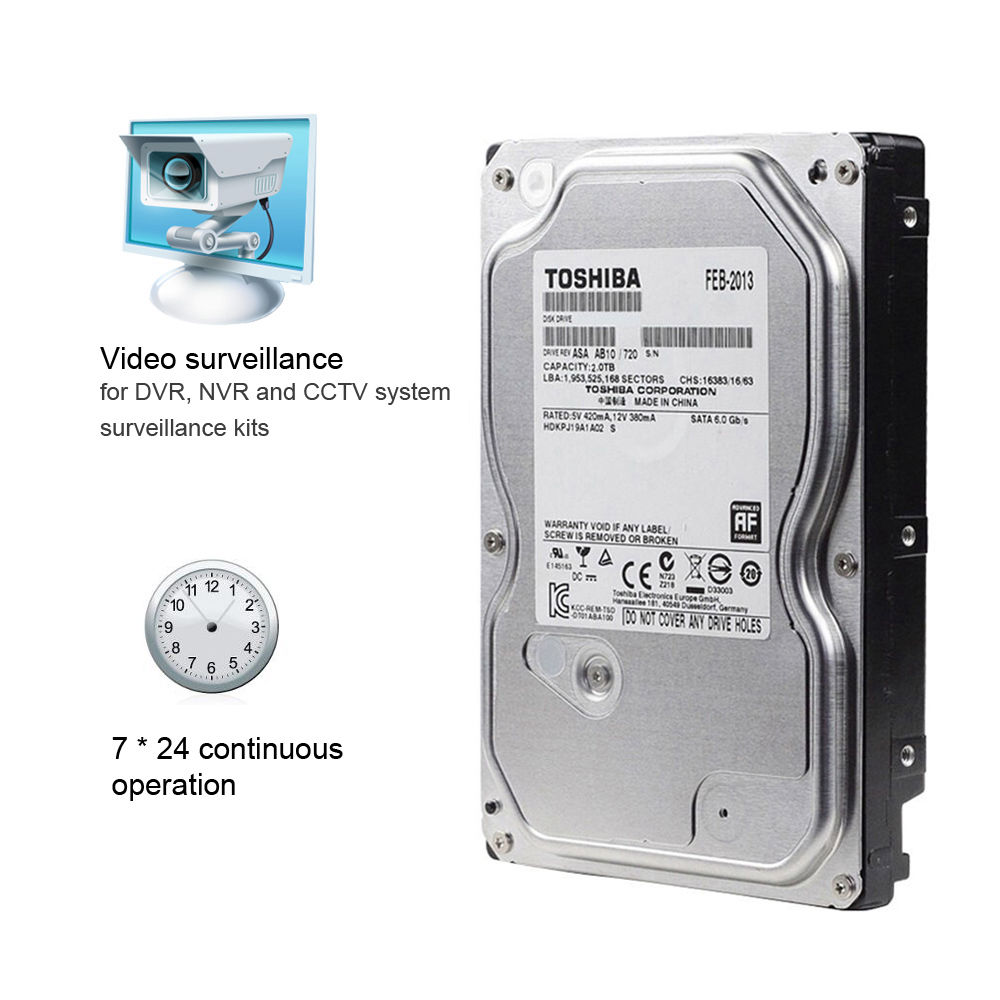 TOSHIBA DT01ABA200V 2TB Surveillance Specialised 3 5 Inch HDD Silver