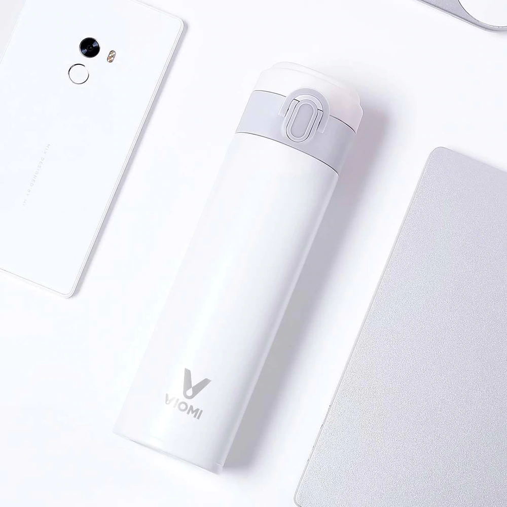 

Xiaomi Viomi Vacuum Cup 316 Stainless Steel 24 Hours Vacuum Flask Water Bottle 460ml Single Hand On/Close - White
