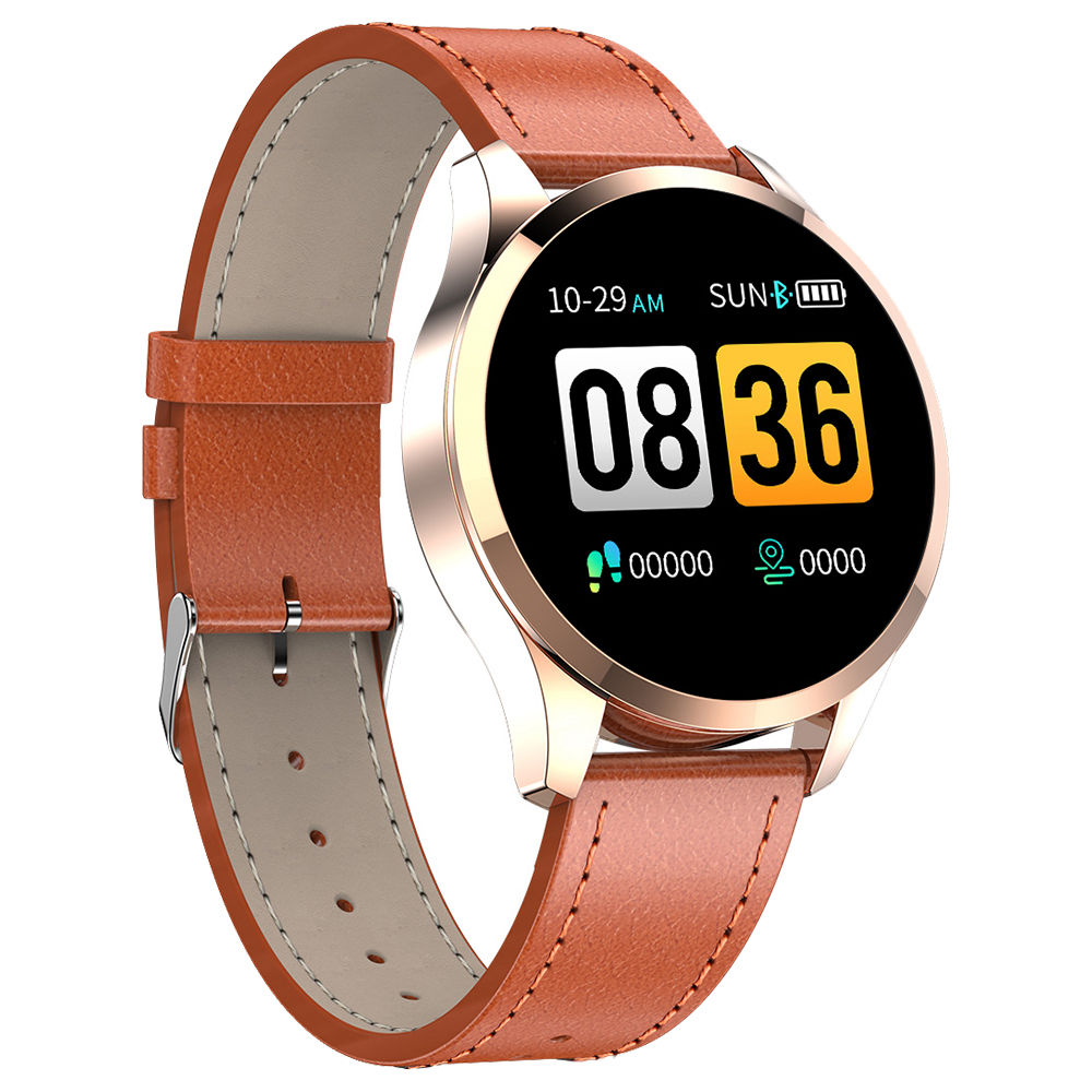 

Makibes T5 Smart Watch 1.22 Inch TFT Screen IP67 Heart Rate Blood Pressure Sleep Monitor 230mAh Battery PU Strap - Orange