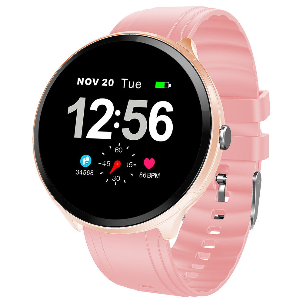 

Makibes T4 Pro Smart Watch 1.3 Inch TFT Screen IP67 Heart Rate Blood Pressure Oxygen Sleep Monitor Silicone Strap - Pink