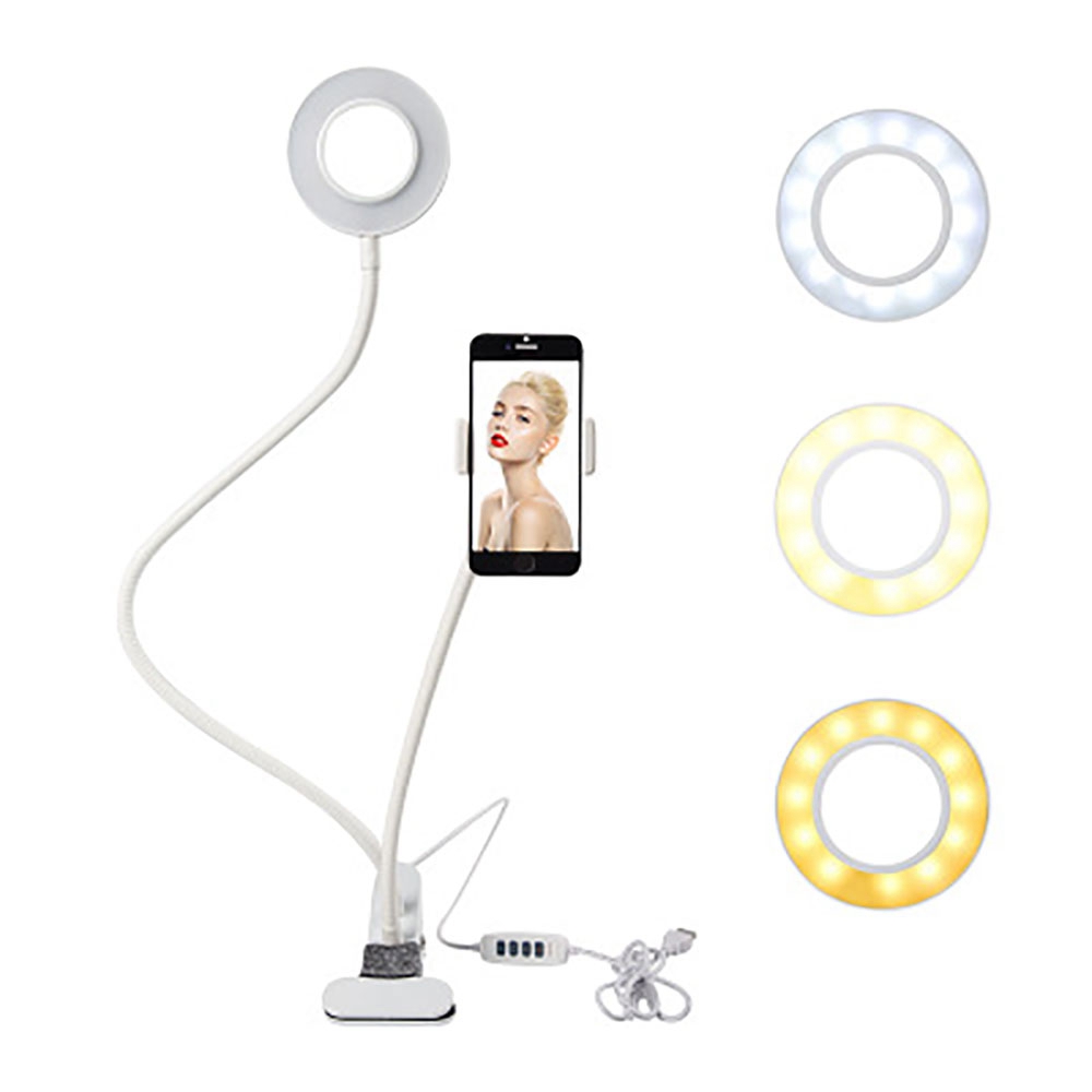 

Selfie Stick Fill Light Anchor Ring with Dimmable LED Lamp - White