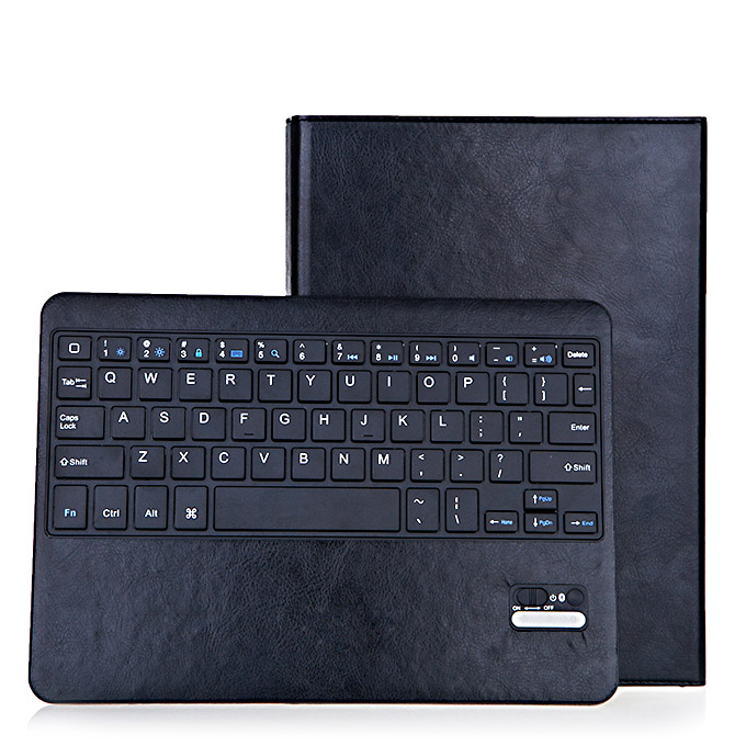 

Rechargeable Wireless Bluetooth Keyboard Leather Case with Stand for iPad Air 2 - Black