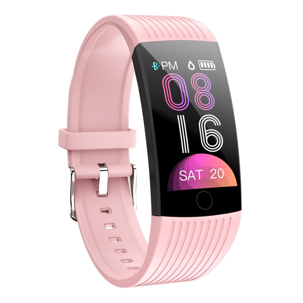 

Makibes HR8 Smart Bracelet 1.14 Inch IPS Color Screen IP68 Water Resistant Heart Rate Blood Pressure - Pink