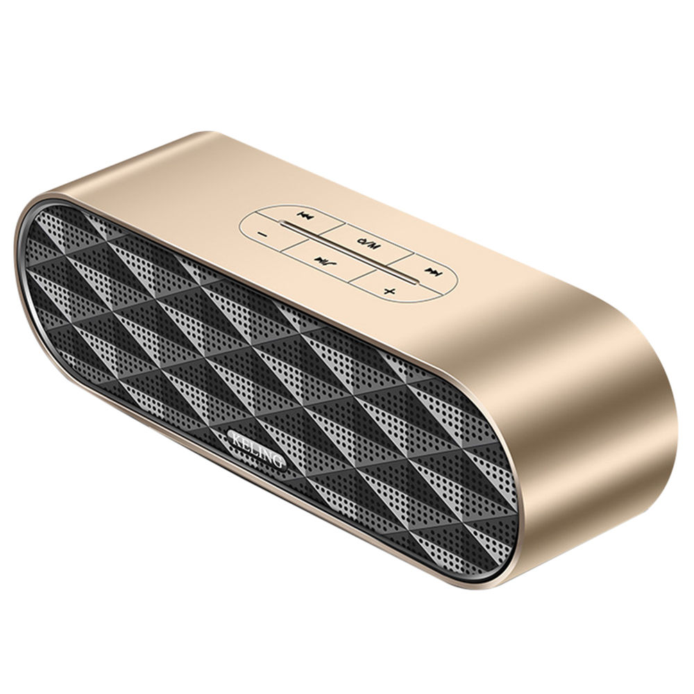 

KELING F4 Portable Bluetooth Speaker Dual Bass - Gold