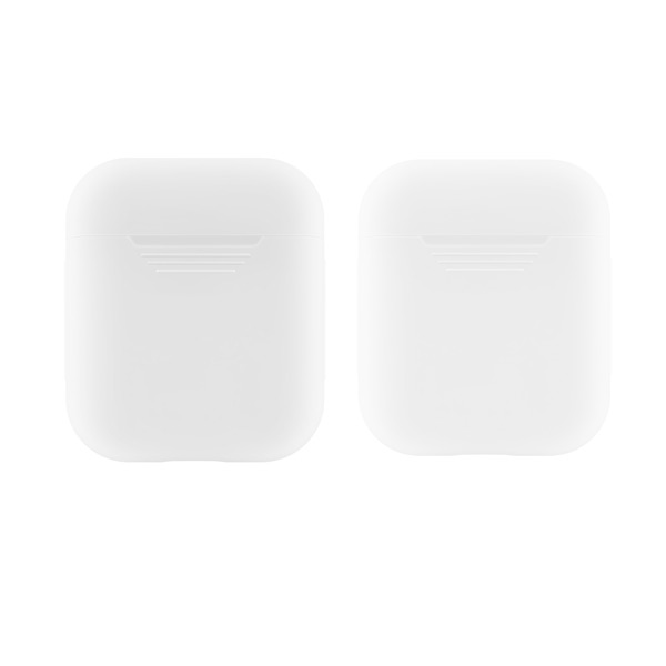 

2 Packs] Silicon Case For Apple AirPods i10 i12 i18 i12S TWS Earbuds - White + Transparent
