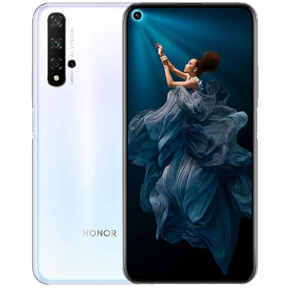 

HUAWEI Honor 20 CN Version 6.26 Inch 4G LTE Smartphone Kirin 980 8GB 128GB 48.0MP + 16.0MP + 2.0MP Triple Rear Cameras Android 9 Fast Charging Side-mounted Fingerprint - White