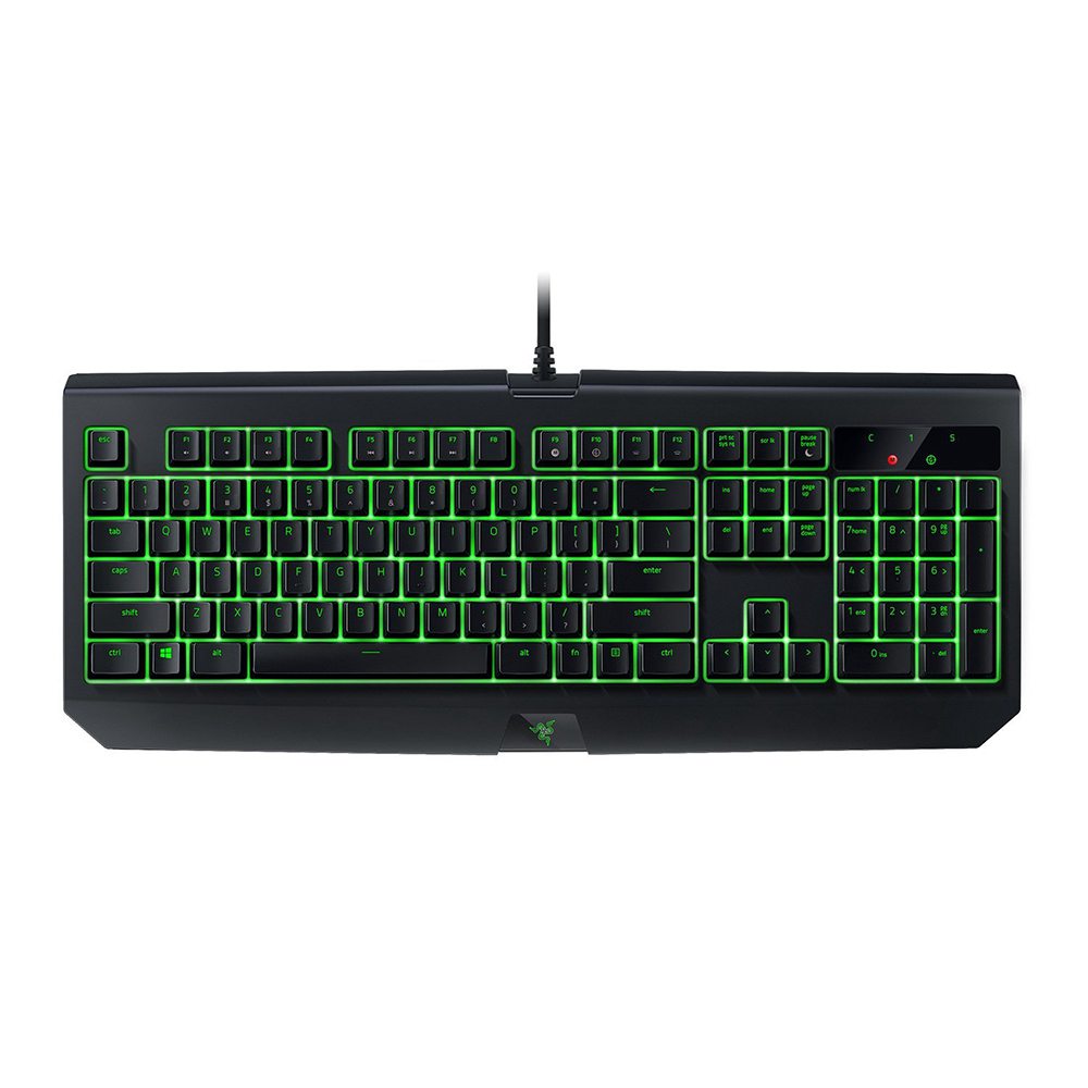 

Razer Blackwidow Ultimate 2016 Backlit Mechanical Gaming Keyboard Fully Programmable Tactile Clicky Razer Green Switch - Black