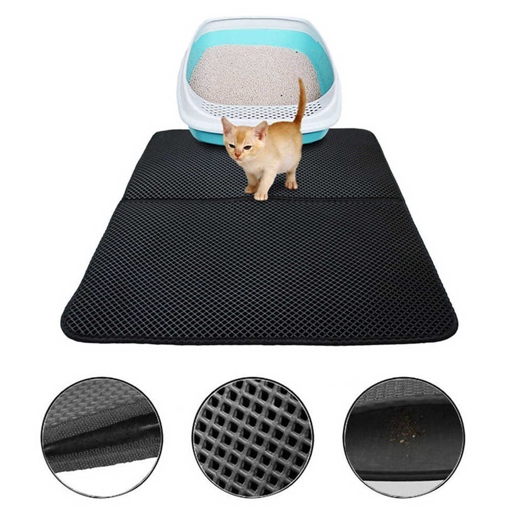 

Pet Cat Litter Mat EVA Double Layer Dog Mat Clean Pad 30*30cm - S