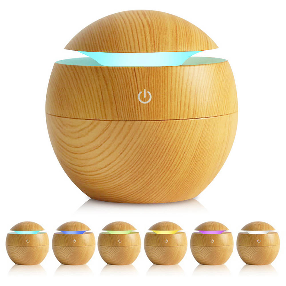 

USB Aroma Essential Oil Diffuser Cool Mist Humidifier Air Purifier 7 Colors LED Lamp for Office Home - Yellow
