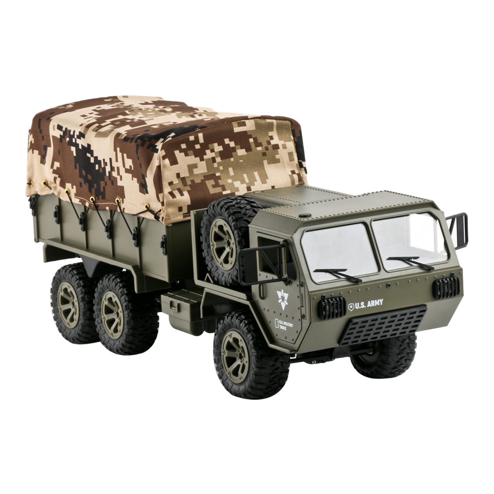 

Fayee FY004A 2.4G 1/16 6WD Proportional Control US Army Military Truck RC Car With Canopy RTR - Army Green