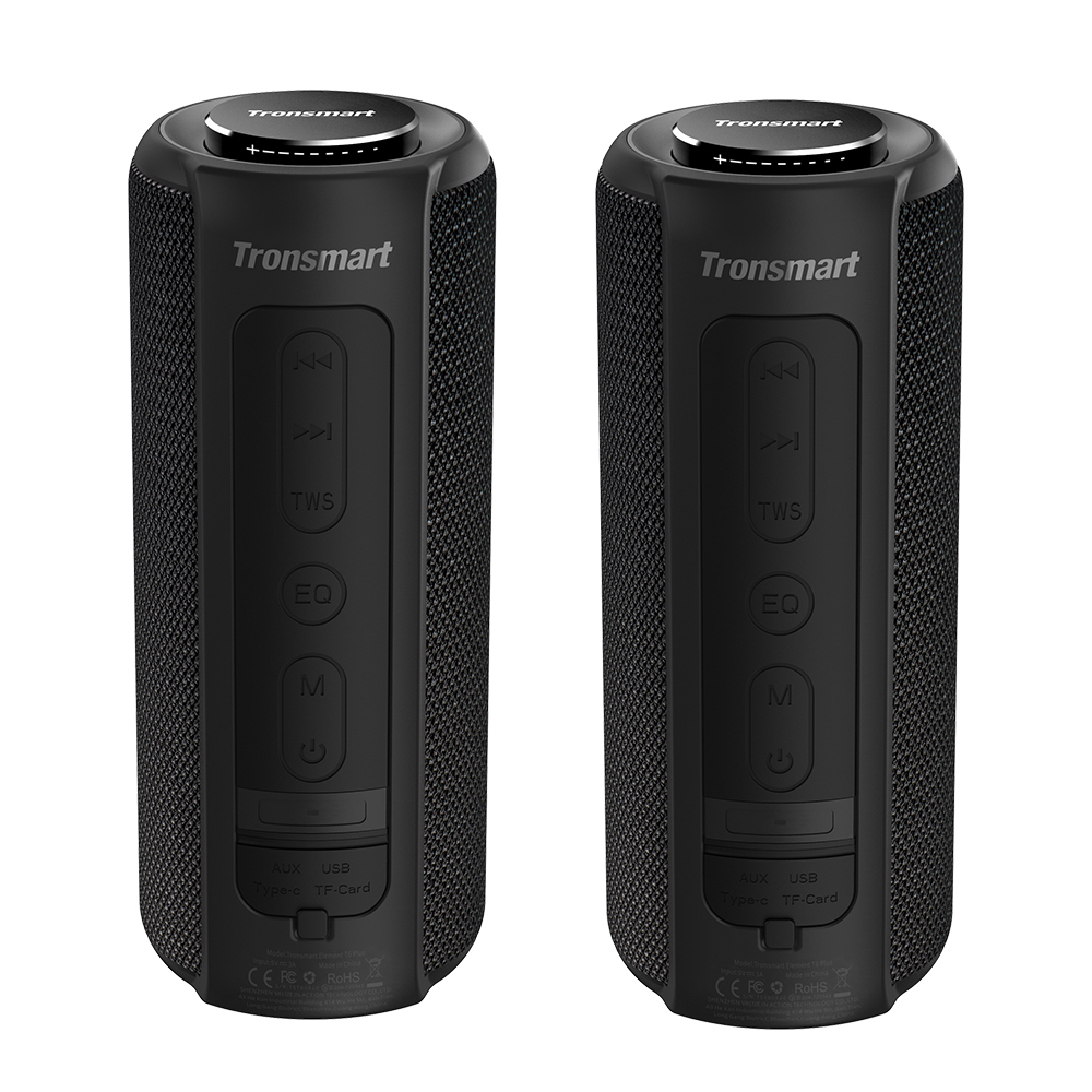 

2 Packs] Tronsmart Element T6 Plus Portable Bluetooth 5.0 Speaker with 40W Max Output, Deep Bass, IPX6 Waterproof, TWS - Black