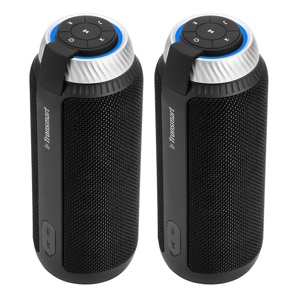 

2 Packs] Tronsmart Element T6 25W Portable Bluetooth Speaker with 360 Degree Stereo Sound and Built-in Microphone - Black