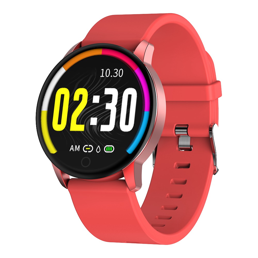 

Makibes Q20 Smartwatch Blood Pressure Monitor 1.22 Inch IPS Screen IP67 Water Resistant Heart Rate Sleep Tracker Silicon Strap - Red